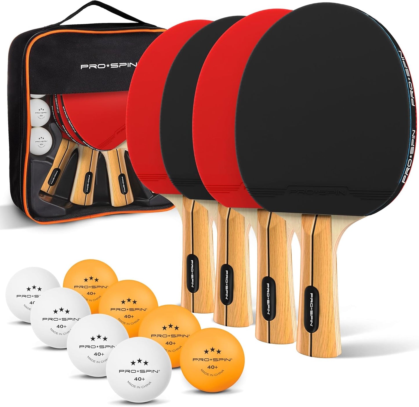 PRO-SPIN Ping Pong Paddles - High-Performance Table Tennis Racket Set with 3-Star Balls & Storage Case | Indoor & Outdoor Play