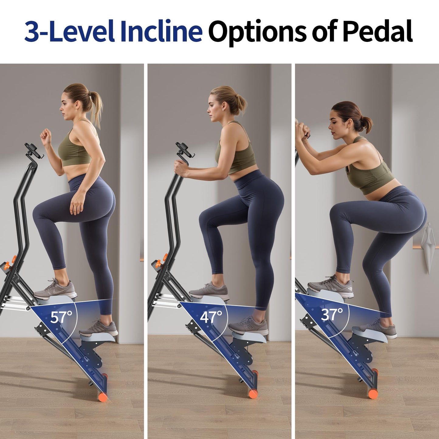 RYGEO Stair Steppers with Resistance at Home Gym, Folding Vertical Climber Cardio Exercise Machine, Stair Climber for Full Body Workout with LED Display
