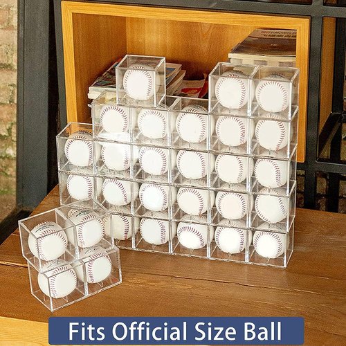 Baseball Display Case - UV Protected Acrylic Holder for Official Size Baseballs | Clear Cube Memorabilia Storage