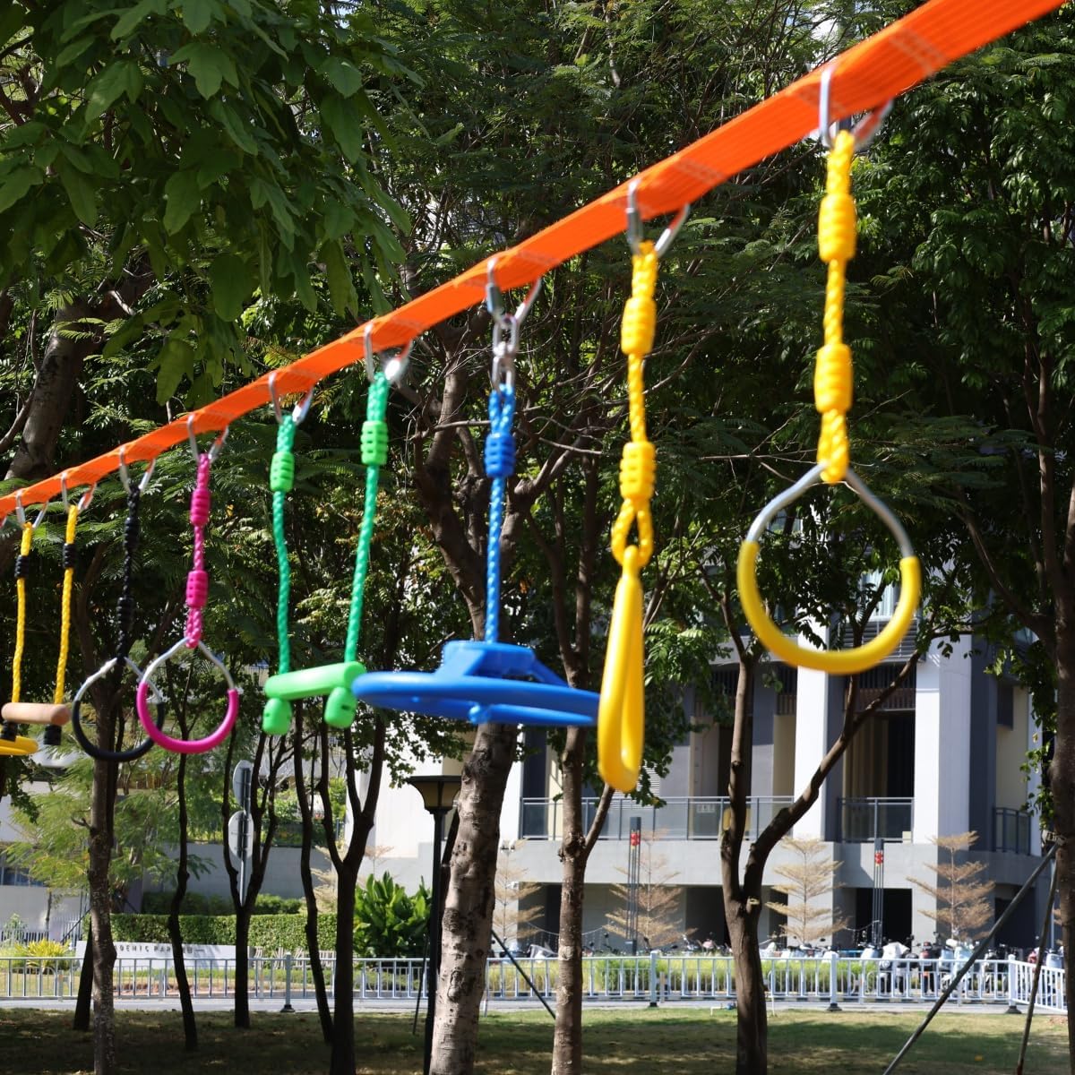Skiennix Climbing Gymnastic Rings for Kids - Durable Obstacle Course Set for Outdoor Play