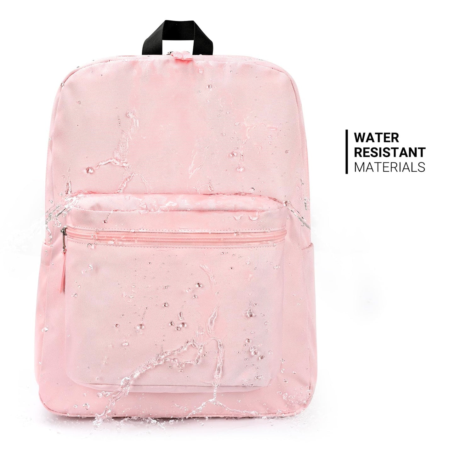 ZORFIN Simple Backpack for School Work Travel: Lightweight Bookbag for Girls and Boys - Water Resistant Backpacks for Men and Women - Red