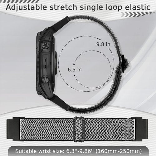 Tiptops Bands Compatible With Garmin Fenix 5/Fenix 6/Fenix 7/ Fenix 8-47mm Straps QuickFit 22mm Watch Band Elastic For Fenix 5 Plus/Fenix 6 Pro/Fenix 7 Pro Wristband