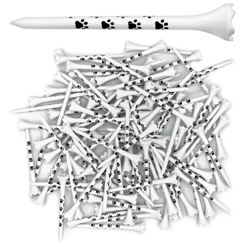 ProActive Sports Paw Print 3 ¼” 100 Pack of Durable 6 Prong Plastic Golf Tees for Dog or Cat Lover - Made in The USA