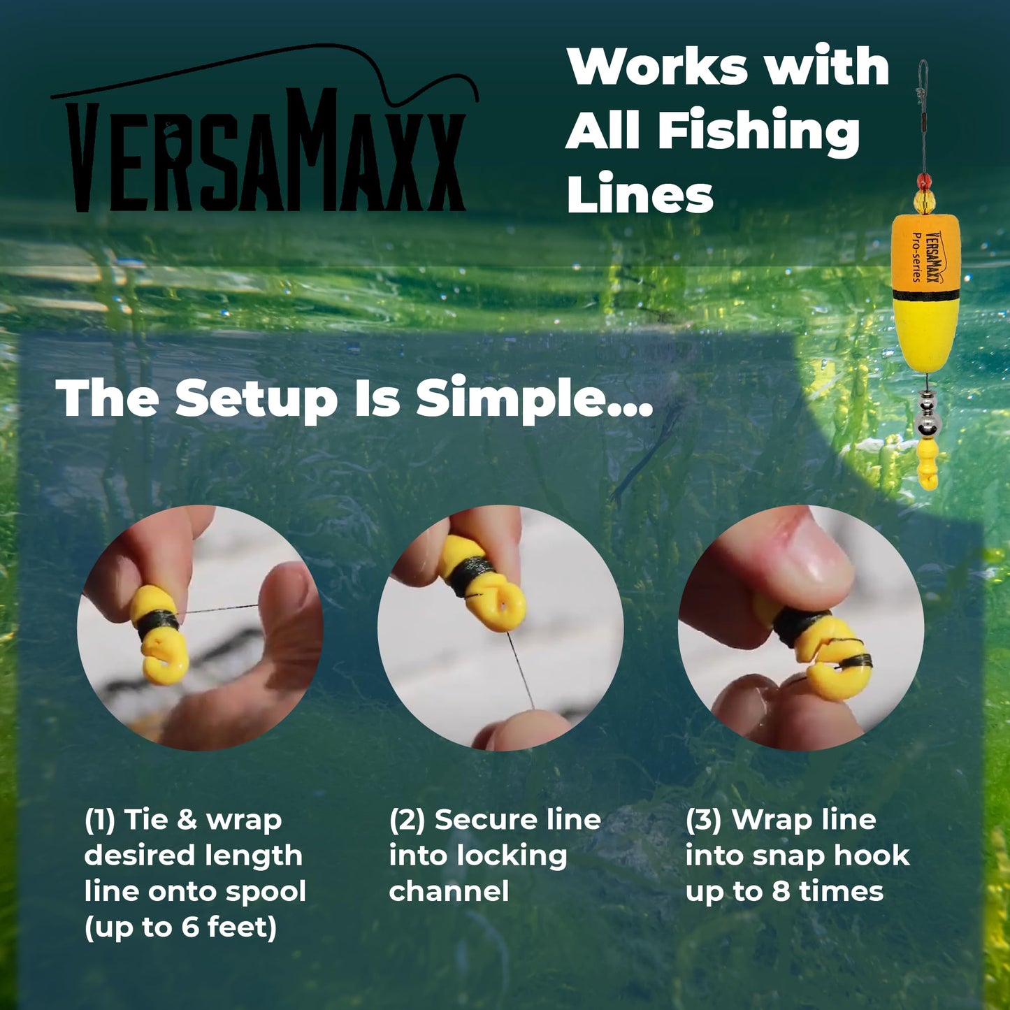 VersaMaxx Bolt/Knocker Pro Series Corks for Saltwater -Premium Patented Popping Cork Floats with Adjustable Leader Depth - Neoprene/Styro Foam Fishing Rigs Bobbers for Live Bait - Set of 3