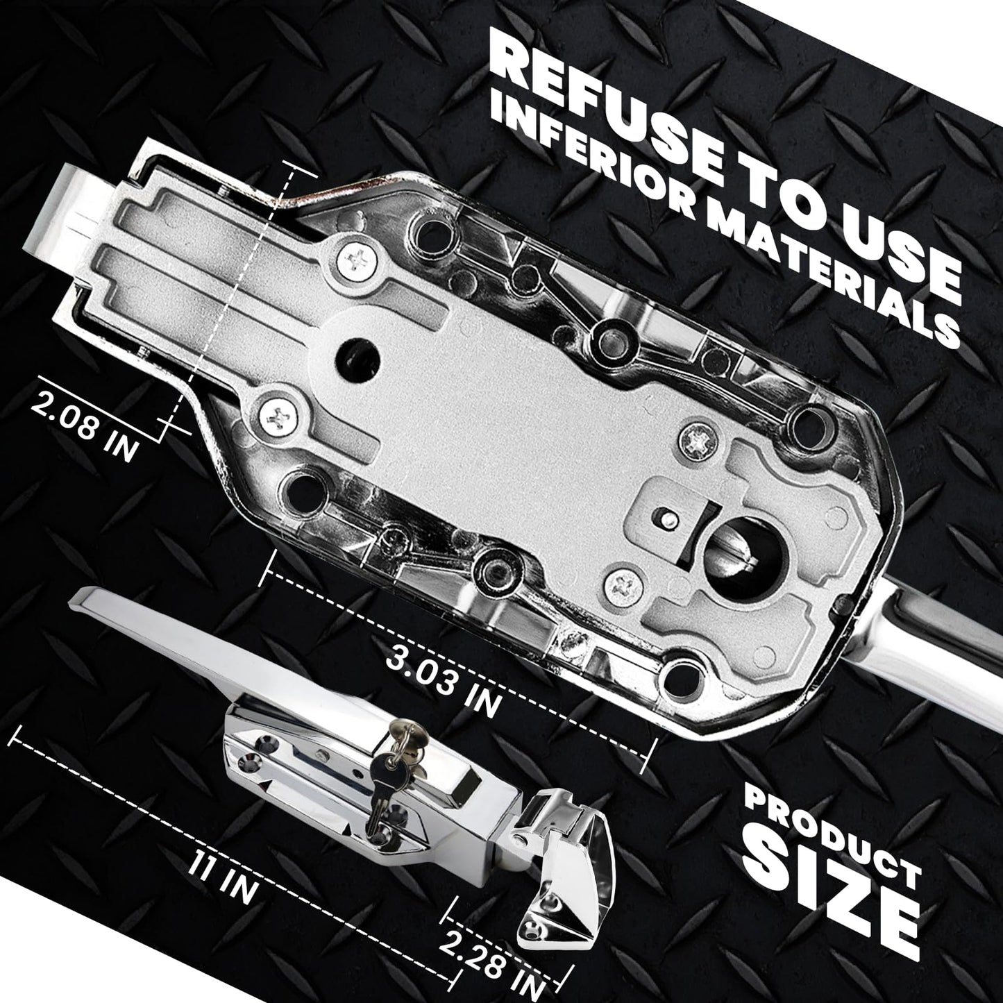 Preruner Walk in Cooler Door Handle, Walk in Cooler Door Closer Complete Latch Kit, Cooler Door Radial Latch (1/5 In-3/5 in(Offset)) and 6" Solid Nylon Glow-in-The-Dark Release Handle