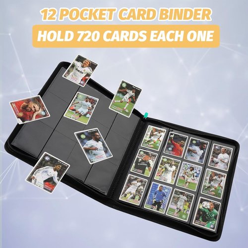 GERMUN Trading Card Binder - Premium 12 Pocket Album for 720 Cards | Double-Sided, Lake Blue