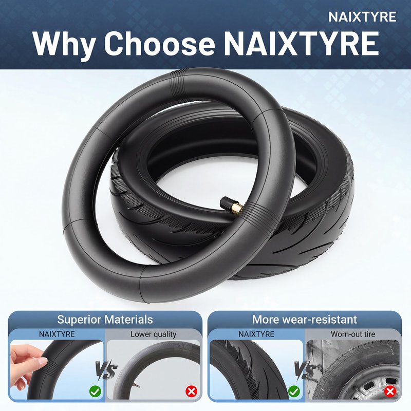 NAIXTYRE 10x2.5" E-Scooter Tire. 60/70-6.5 Scooter Inner and Outer Tire Sets. Replacement Wheels for Ninebot G30 Max/ G30 G30D/ G30LP Mobility Electric Scooters .(2 Sets)