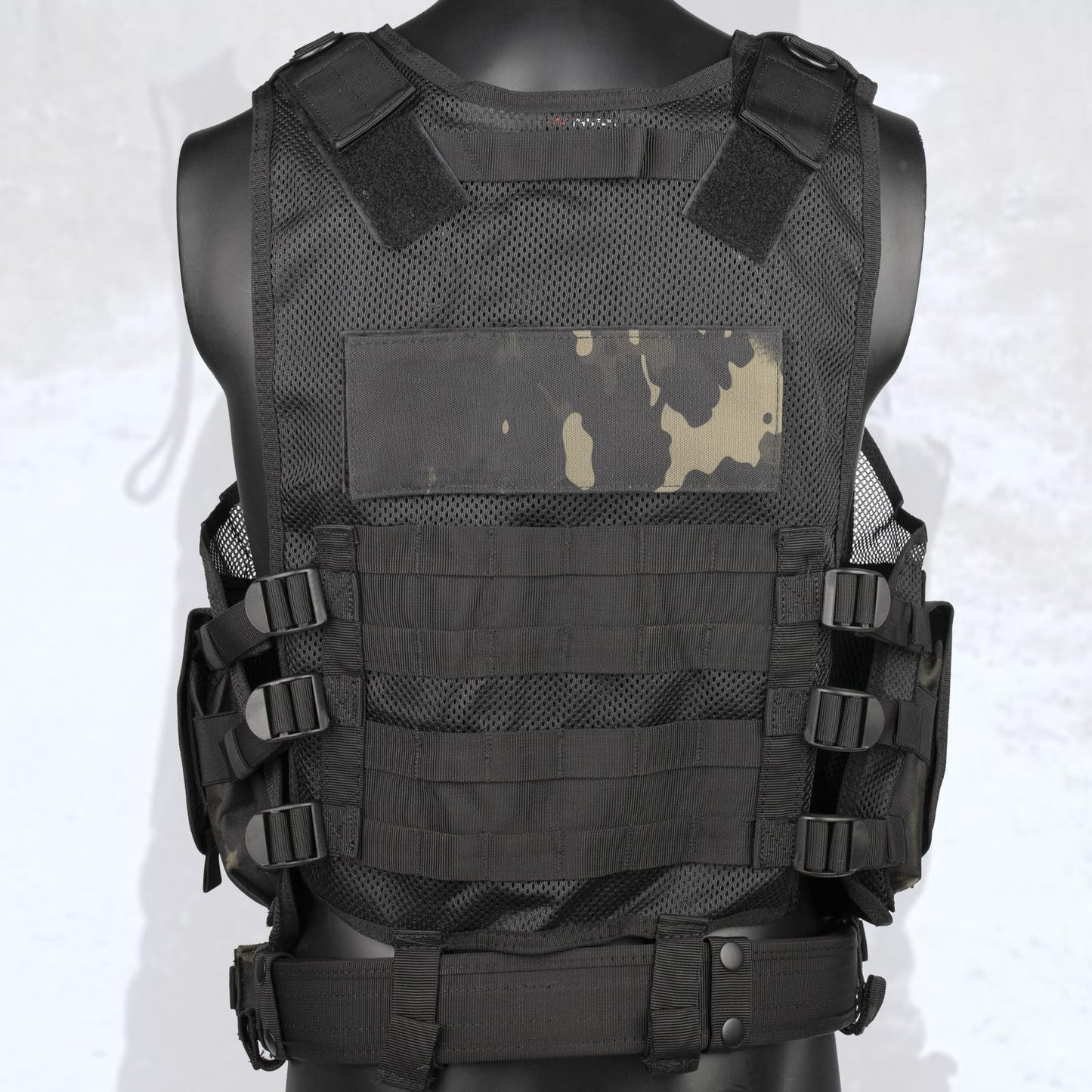 YAKEDA Tactical Outdoor CS Game Vest Adjustable Fit Adult (Black CP)