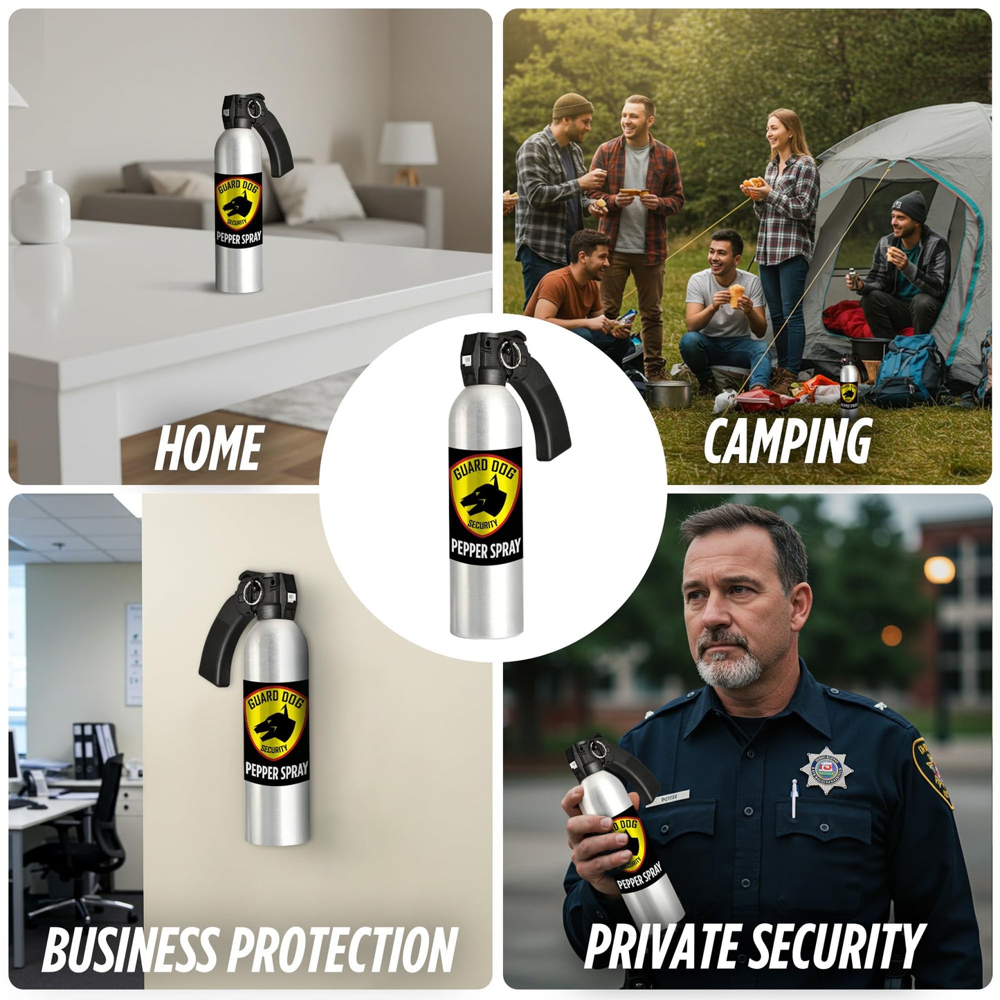Guard Dog Security Large Self Defense Pepper Spray 24 oz, Maximum Strength Self-Defense Spray with Pistol Grip, 45-Foot Range, Easy Access Outdoor Personal Protection, Crowd Control
