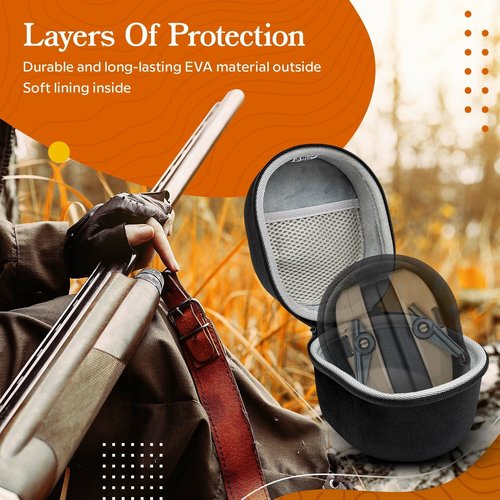 Walker's Game Ear Razor Slim Lightweight Shooting Hunting Range Hearing Protection Muffs (Earth) Bundle with Protection Case (2 Items)