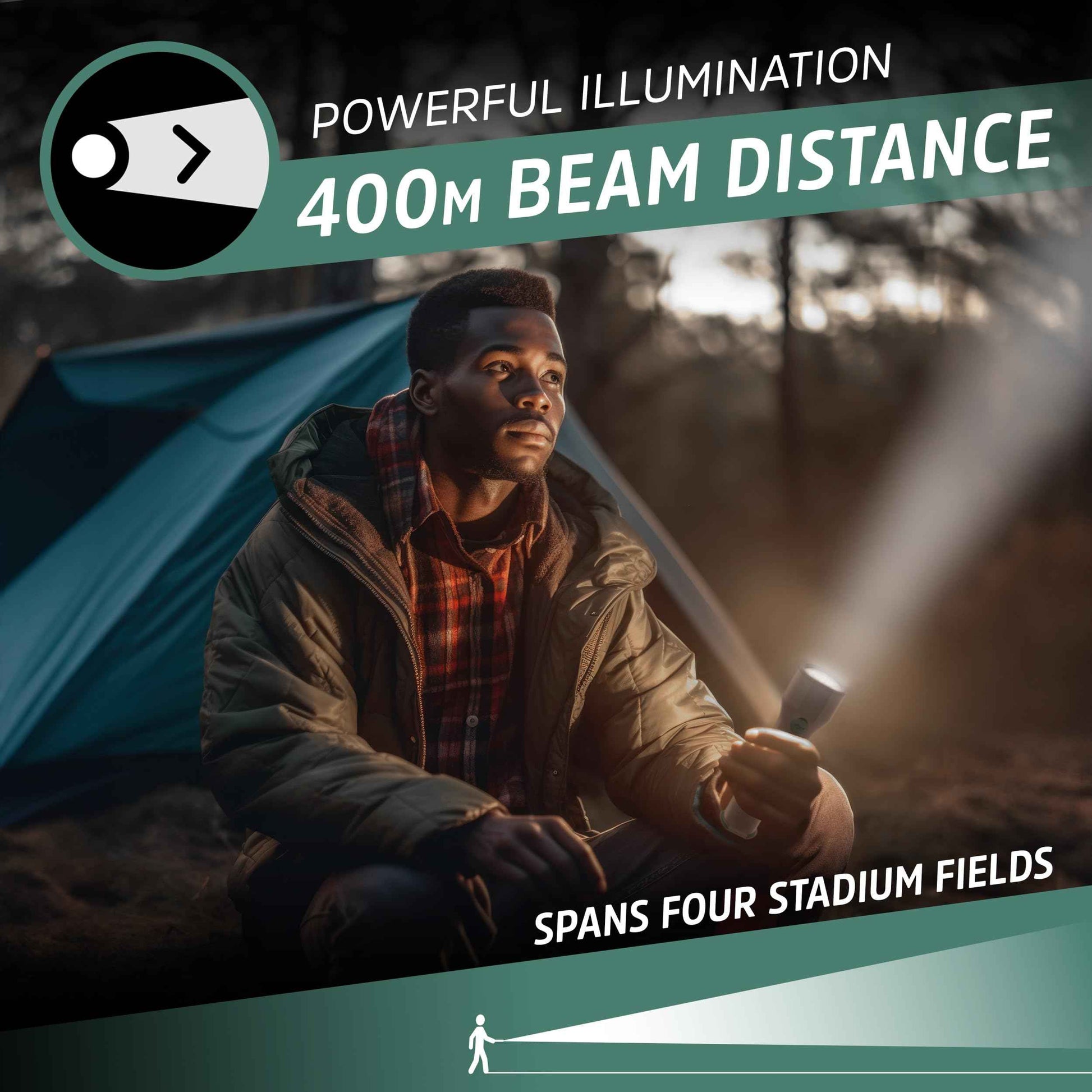 Energizer S-600 Hybrid Power LED Flashlight, Solar, Rechargeable, or AA Battery Powered, IPX4 Water Resistant Bright Flashlight