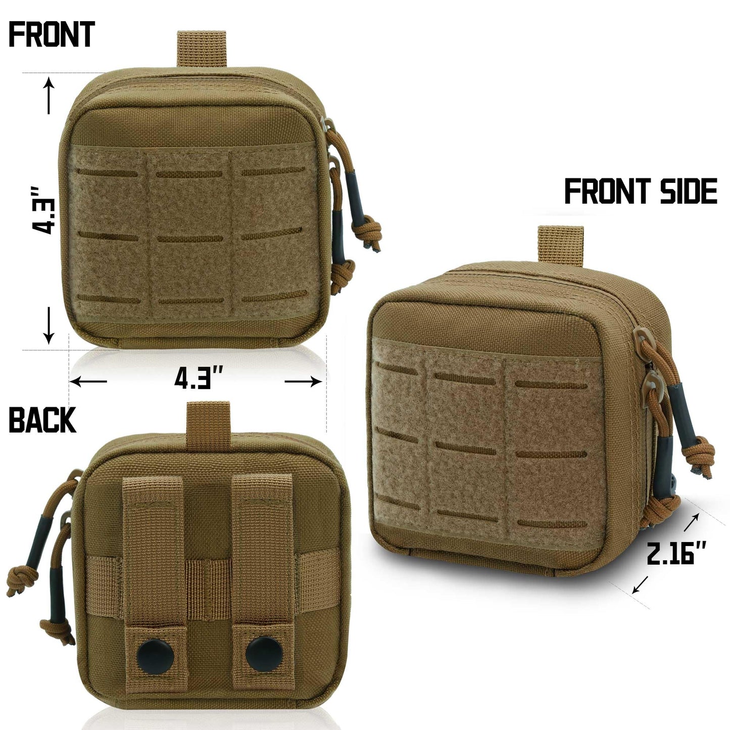 Molle Admin Pouch Small, Tactical Utility Tool Pouch Laser Cut EDC Pouches Bag Modular Pouches Include US Flag Patch