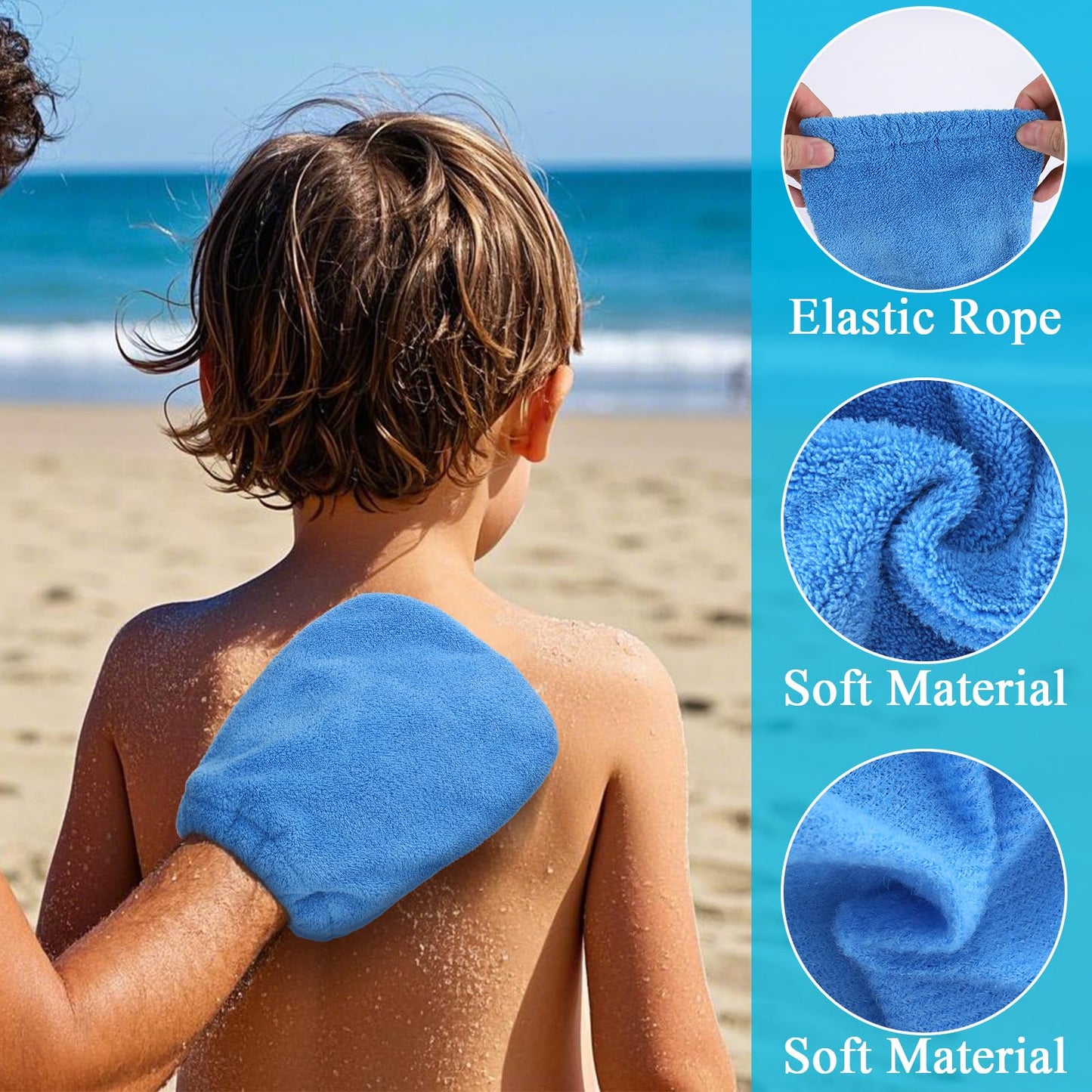 Vodolo 2 in 1 Sand Remover for Beach,2Pcs Sand Wipe Off Mitts for Beach,Beach Vacation Essentials for Kids Adults,Beach Day Accessories Must Haves for Women,Summer Family Beach Needs Items Necessities