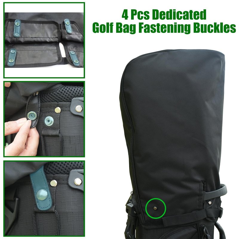ZHICIM Golf Bag Rain Cover Hood Universal 1680D Nylon, Rain Cape for Golf Bags with Snap Button, Waterproof Material Dustproof Club Protector