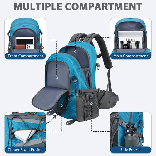 Komofa Hiking Backpack 30L Lightweight Travel Daypack Small Day Pack for Men Women Outdoor Camping Backpacking, Blue