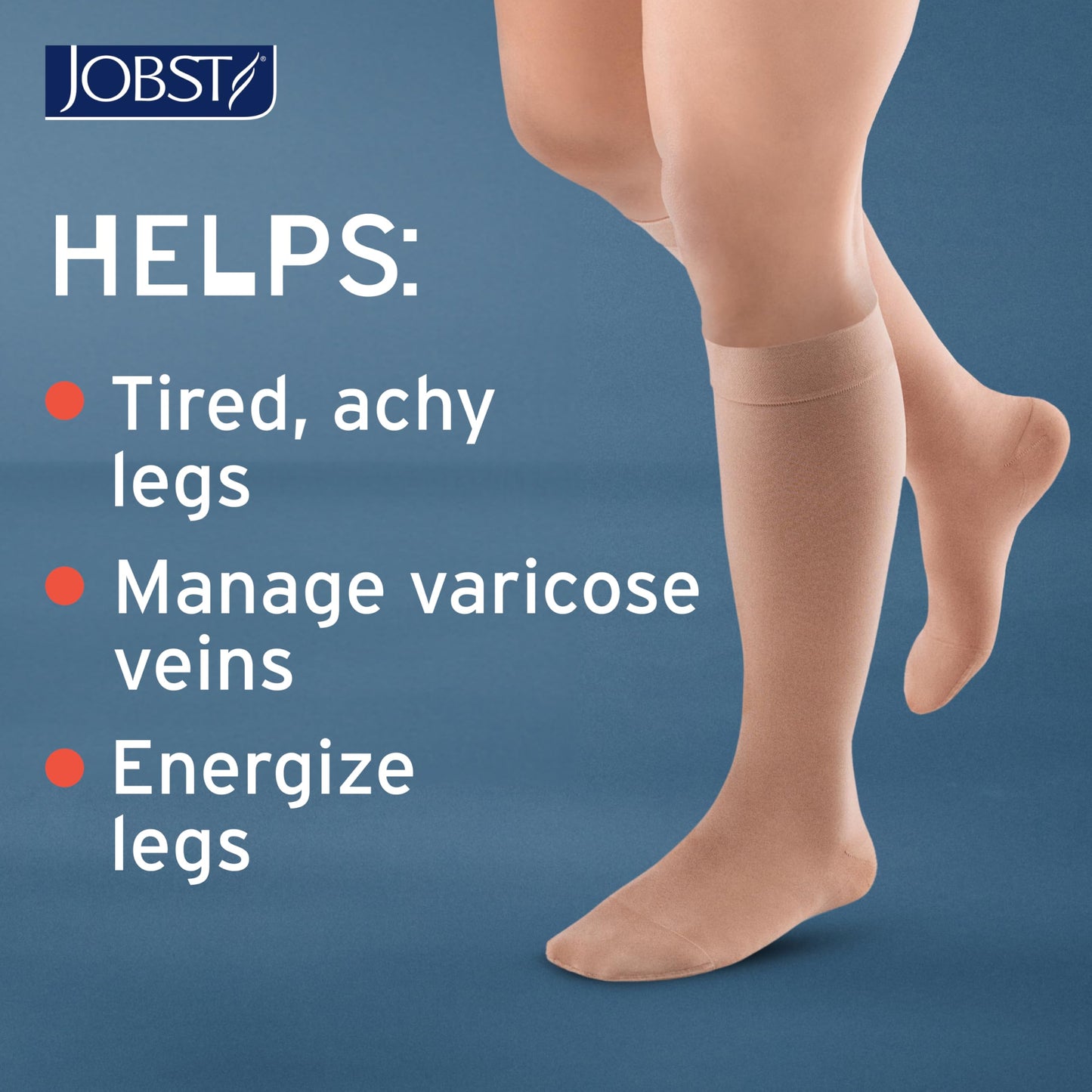 JOBST ACTIVA Opaque 15-20 mmHg Compression Socks for Women and Men, Knee High, Closed Toe, Silky Beige, Medium