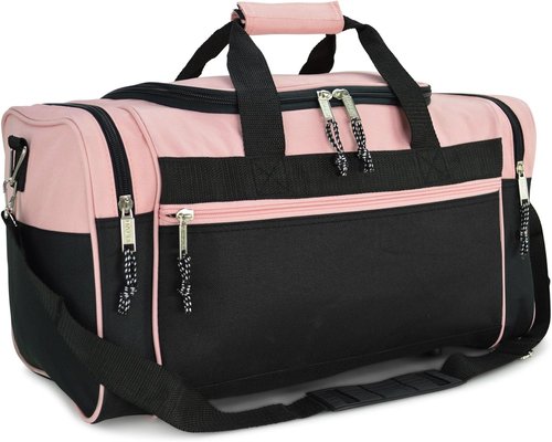 DALIX 21" Sports Duffle Bag - Adjustable Strap Gym & Travel Bag in Pink