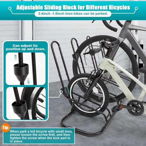Floor Bike Stand by [Brand Name] - Durable Bike Rack for Disc Brakes & Derailleurs | Fits 12"-29" Tires, Waterproof Design for Indoor/Outdoor Use