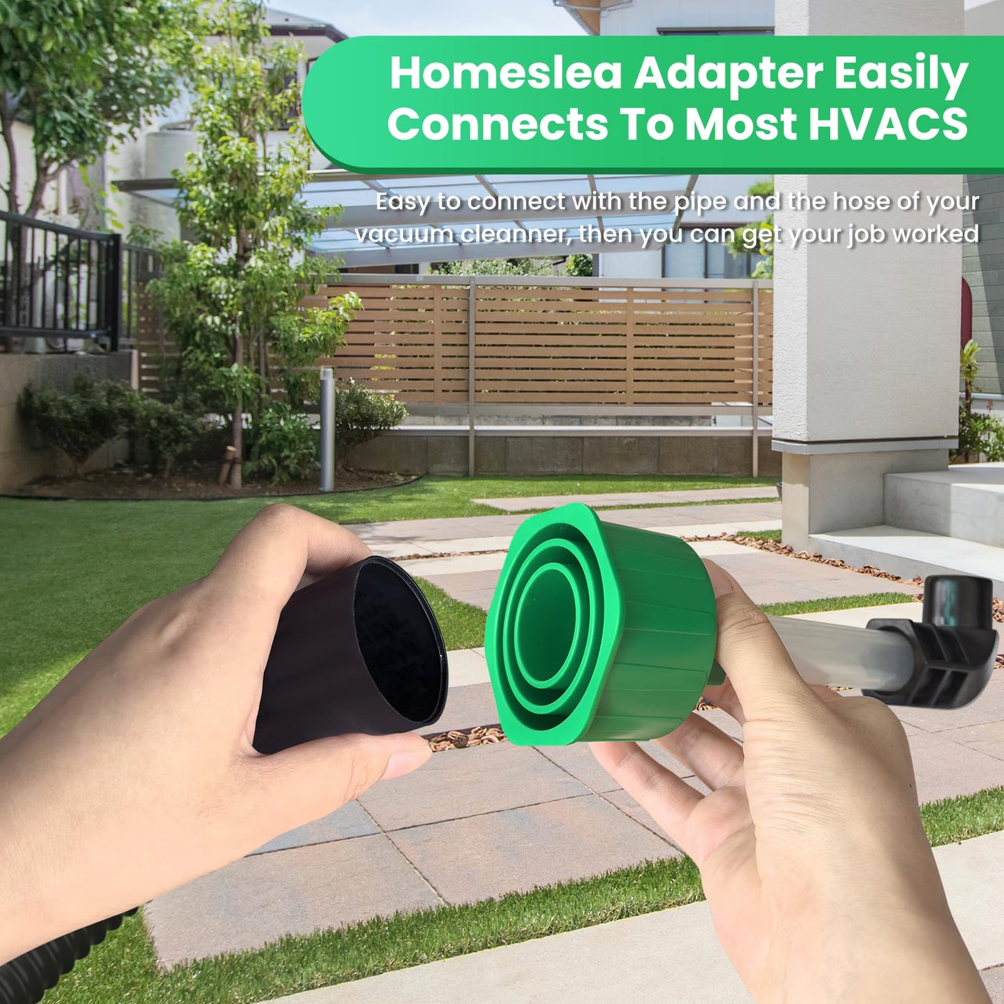 Homeslea AC Drain Line Unclogger, HVAC to PVC Pipe AC Drain Line Cleaner Tool, A/C Condensate Drain Line Cleaner Adapter, Air Conditioner Wet Vac Attachment to Evacuate and Unclog AC Drain Lines-Green