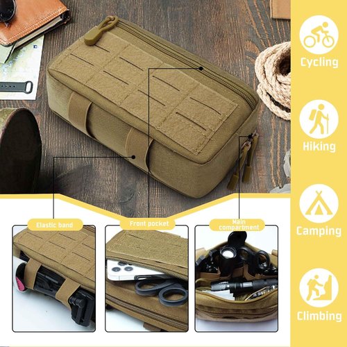1000D Molle Pouches by [Brand Name] - Tactical Water-Resistant Utility Admin Pouch | 2 Pack for Vests & Backpacks