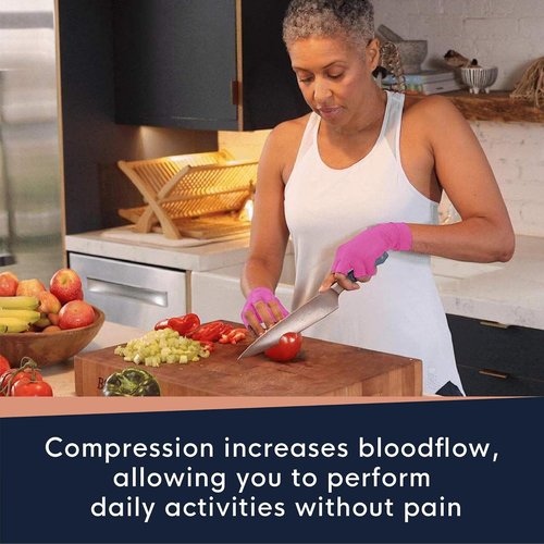 Copper Compression Arthritis Gloves - Fingerless Pain Relief for Carpal Tunnel | Hand Support for Neuropathy & Swelling (L)