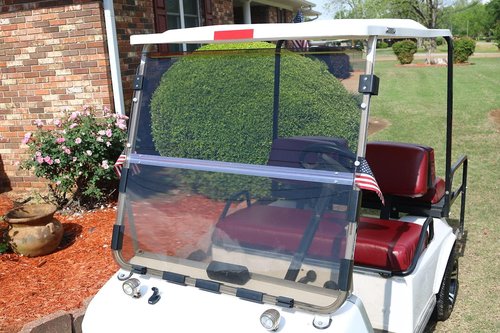 KUAFU Smoke/Tinted Windshield Compatible with 1982-2000.5 Club Car Golf Carts DS Model Fold Down 39.25"W X 36.75"H