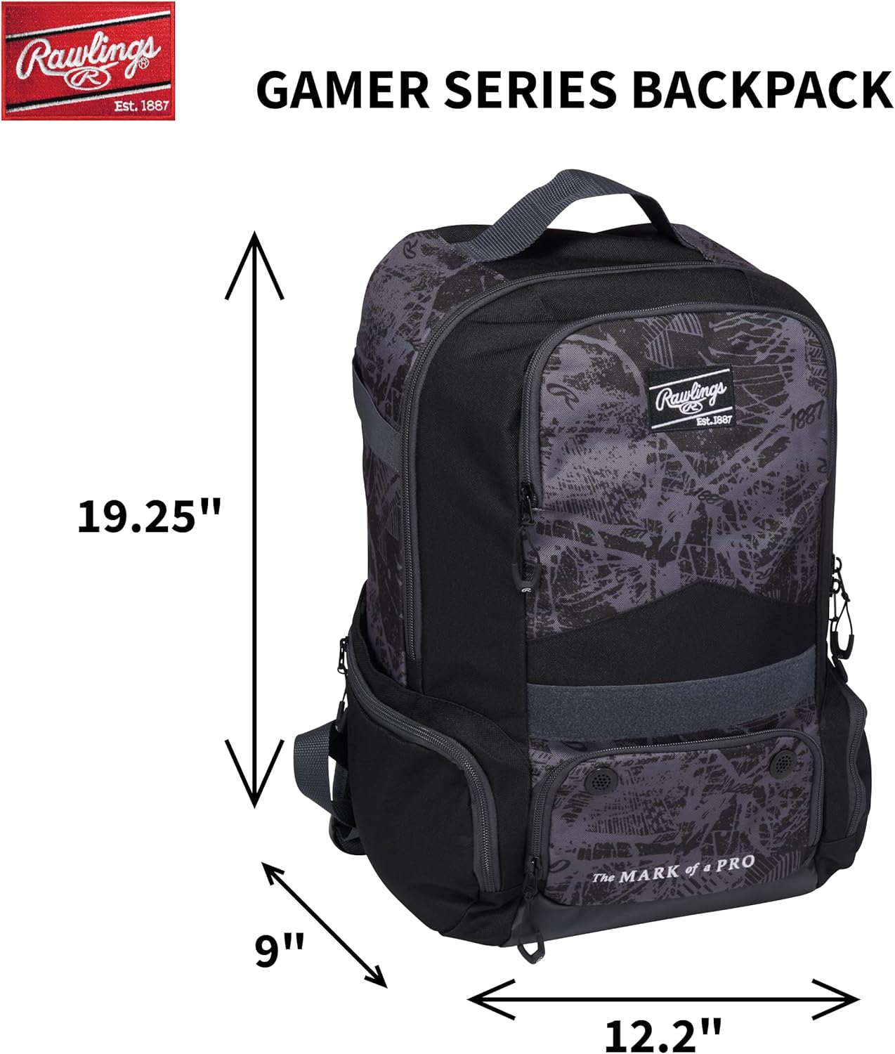Rawlings Gamer Series Backpack - Durable Equipment Bag for Baseball & Softball | Multiple Colors