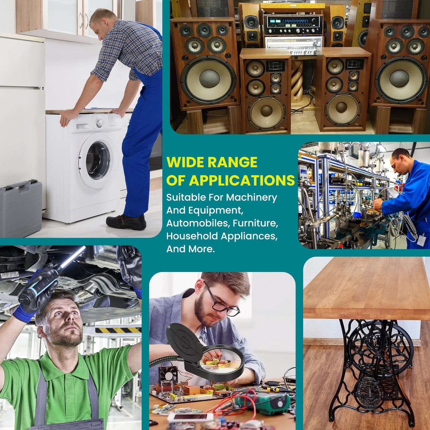 DALQUIS 24Pcs 3 Sizes Multi-Purpose Rubber Spacers Kit, 1 Inch OD Anti-Vibration Bushings Spacers Washers for Cars, Motors, Home