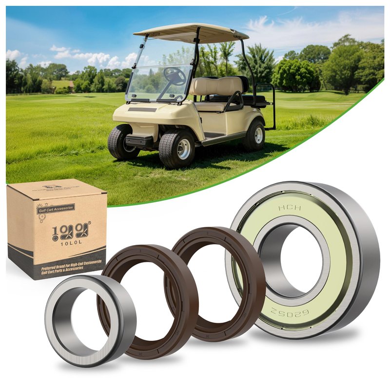 10L0L Golf Cart Rear Axle Bearing Bushing & Oil Seal Kit Fuel Seal Fit for Club Car DS & Precedent 1986-2014 Electric, Bearing Shaft Kit Replace OEM 1011291 1014207 1013794