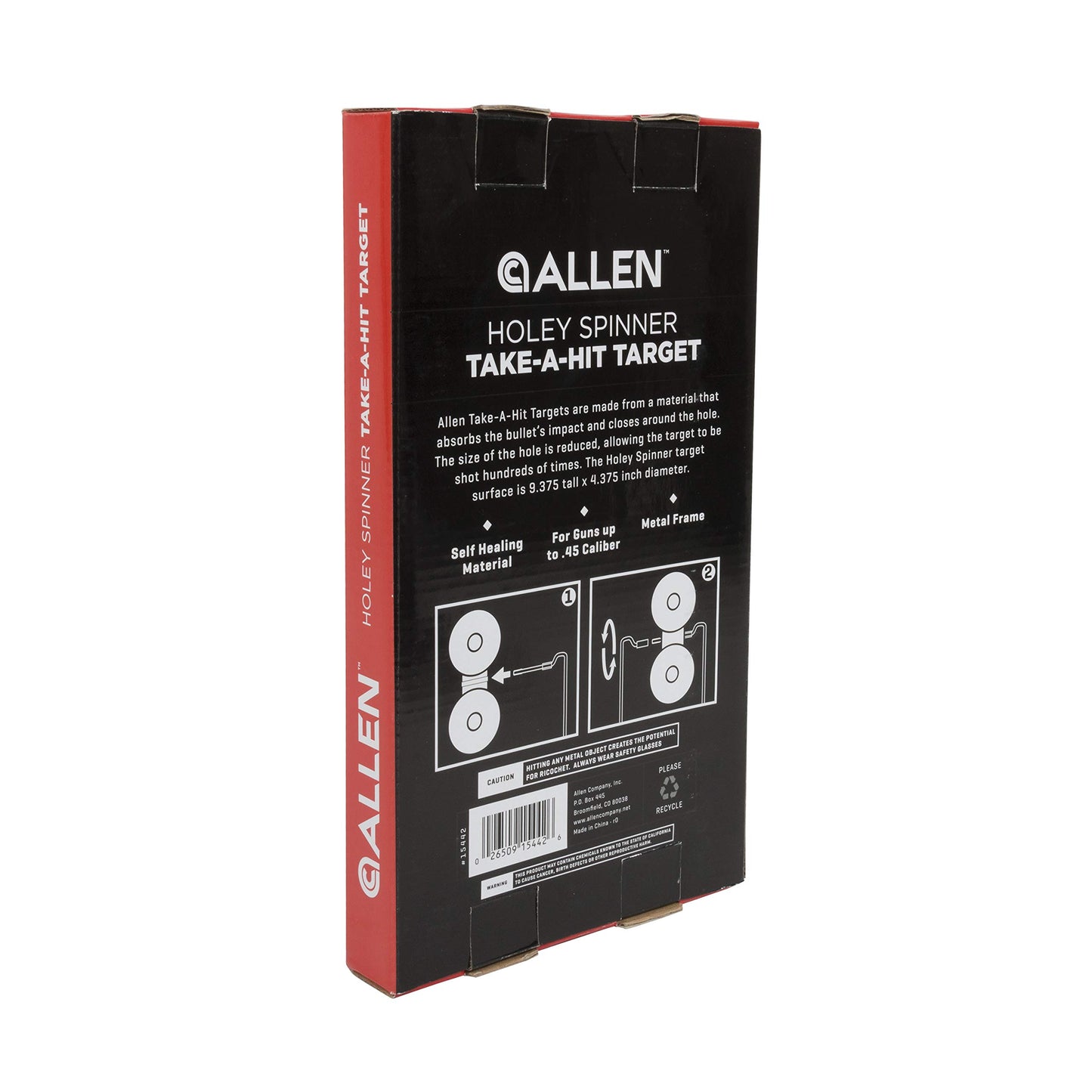 Allen Company EZ-Aim Shooting Gallery Self-Healing Spinner Target, Gong Target, 12-14 Inches Tall, Shooting Targets, Gun - Rifle - Pistol - Airsoft - BB Gun - Air Rifle, Orange, One Size (15460)