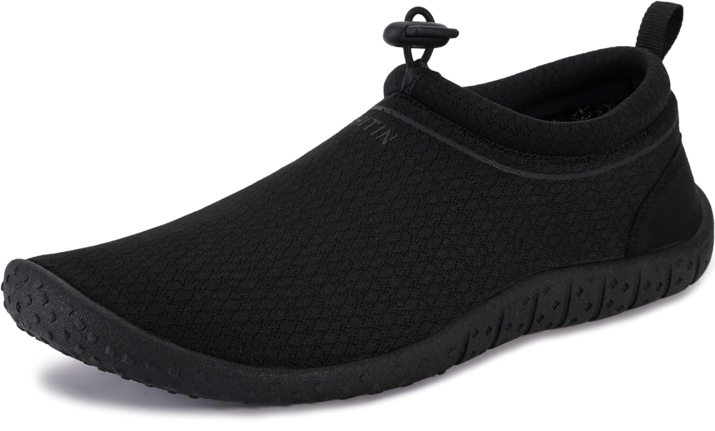 WHITIN Water Shoes for Women Aqua Barefoot Swim Sneakers Beach Minimalist Size 8 Zero Drop Outdoor Surf Boating Kayak Sand Walking Socks All Black 39