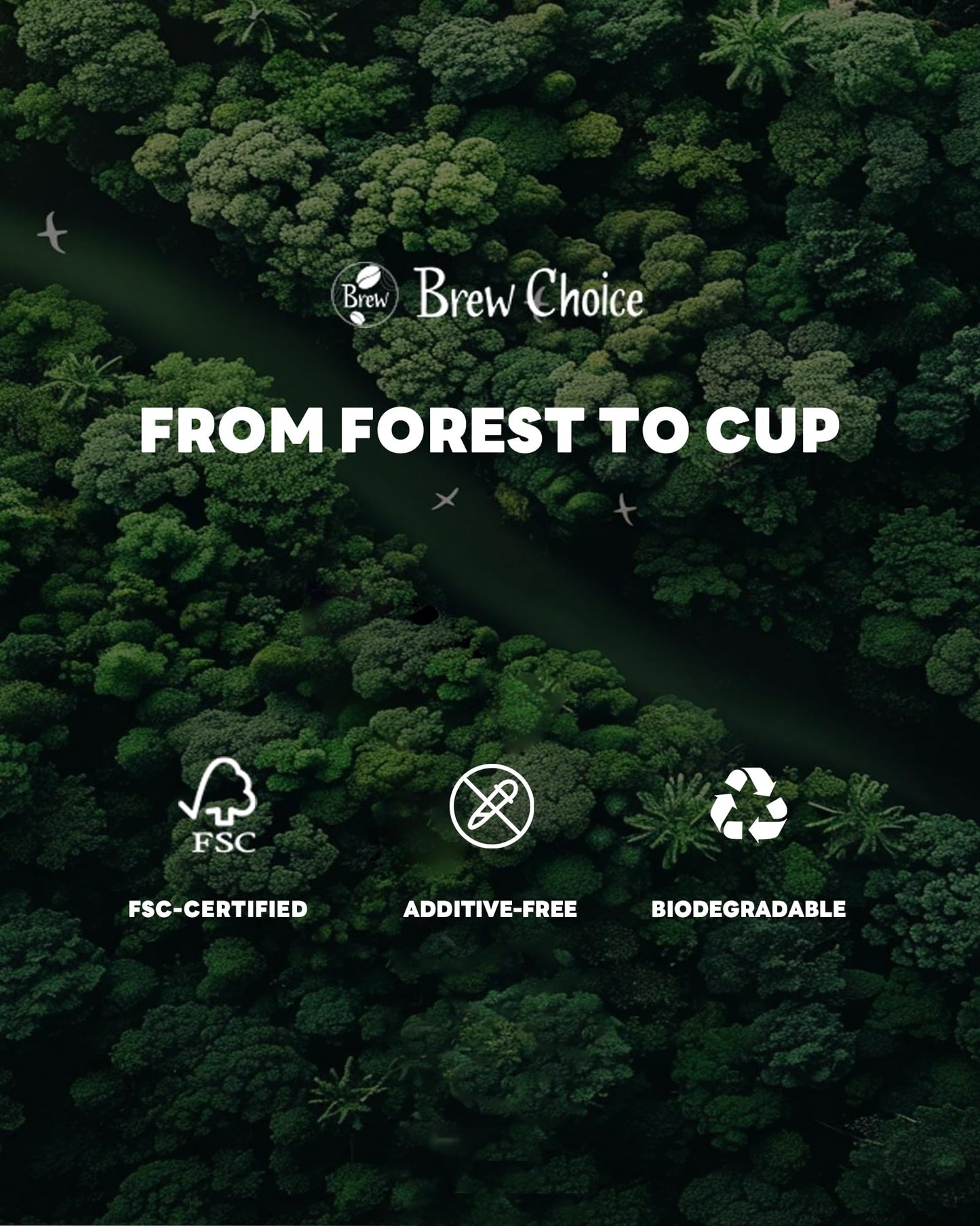 Brew Choice Pre-folded Unbleached Cone Coffee Filters, 100 Count Disposable Paper Filters Compatible with Hario V60 Size 02 Drippers, Bodum & 1-5 Cups Pour Over and Drip Coffee Makers