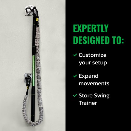 GolfForever Wall Anchor Set Proven by Golfer Scottie Scheffler | Golf Swing Training Wall Anchor Point | Premium Golf Training Workout Exercise Equipment to Expand Movements | 3-Pack | 6 Lag Screws
