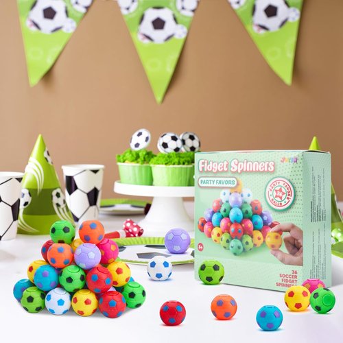 JOYIN 36-Pack Soccer Fidget Spinners - Fun Party Favors & Stress Relief Toys for Kids