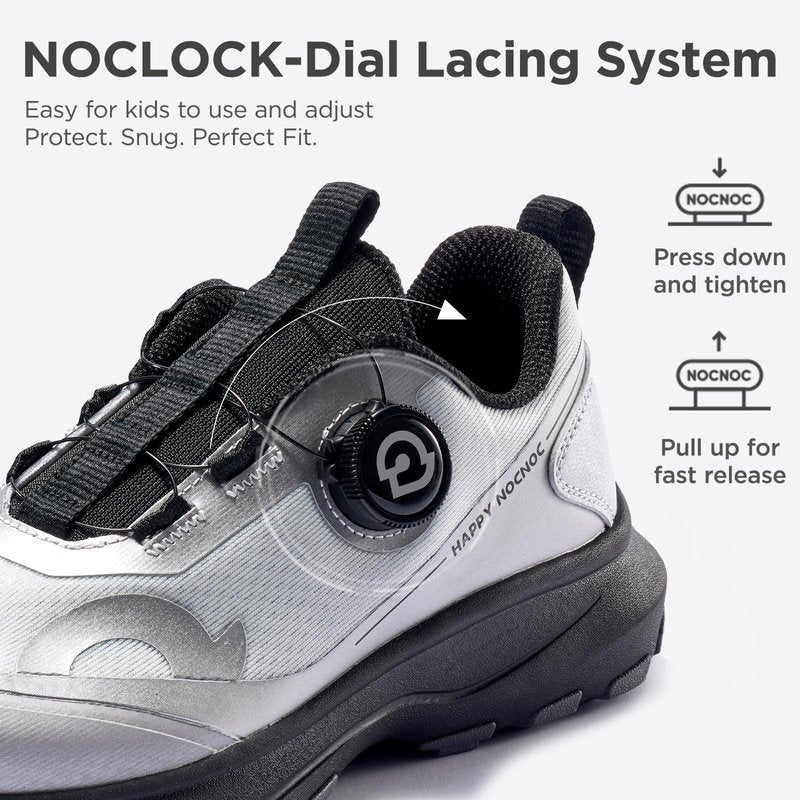 HAPPY NOCNOC All‑MAX Kids Shoes, Boys Girls 3‑Layer Durable Breathable Mesh Running Sneakers, High‑Rebound Cushion Athletic Casual Shoes for Sports & School