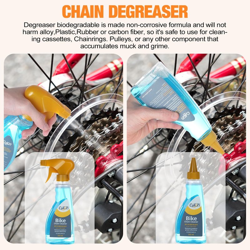 LOQOMI Bicycle Cleaning Kit including chain Cleaing Agent,chain brush,maintenance tool,lube,degreaser