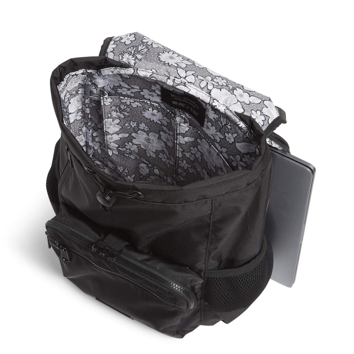 Vera Bradley Women's Recycled Lighten Up Reactive Daytripper Backpack, Black, One Size
