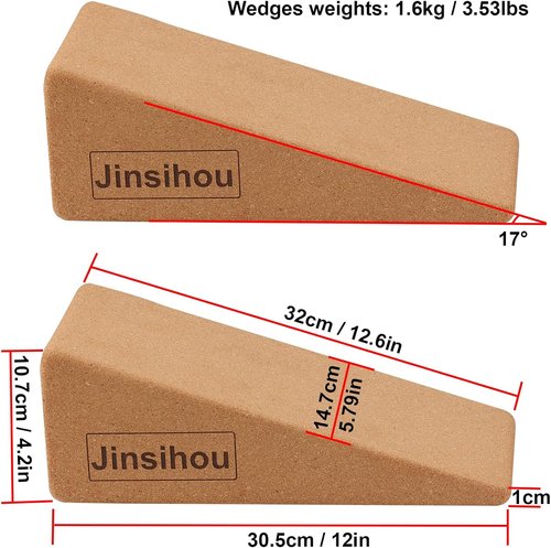 **Squat Wedge Block | Non-Slip Slant Board for Calf Stretching - Heavy Duty Incline Ramp (2pcs)**