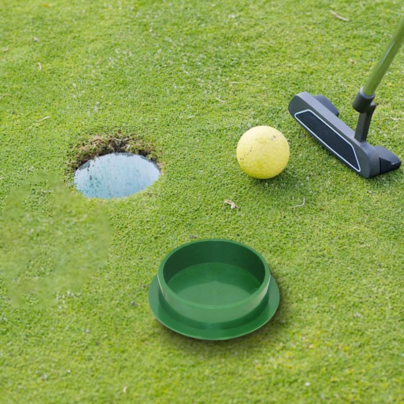 Bestookits Golf Hole Cups Cover Golf Practice Set Putting Cup and Cover Training Aids Training Tool Green Hole Cup for Yard Garden Backyard Home Outdoor Activities (Green) (6)