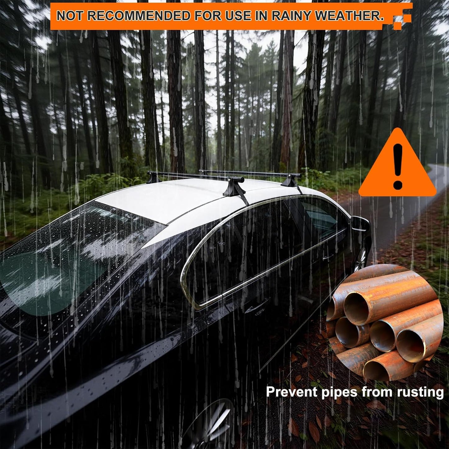 Skiennix 48-Inch Car Roof Rack Cross Bars - 220lbs Capacity for Compact Cars | Durable Anti-Warping Design