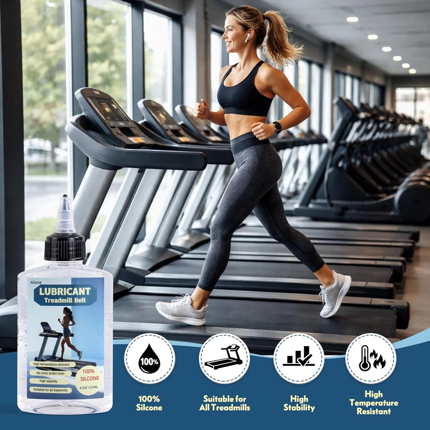 Skiennix Treadmill Belt Lube - 100% Pure Silicone, High Temperature Resistant, Easy Application Tube