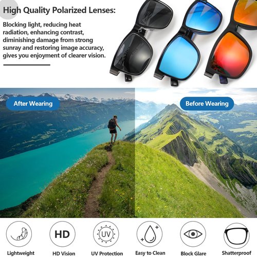 Hifot Polarized Sunglasses Men Women 3 Pairs, Sun Glasses for Cycling Driving Fishing, Sports Eyeglasses for Running Golf