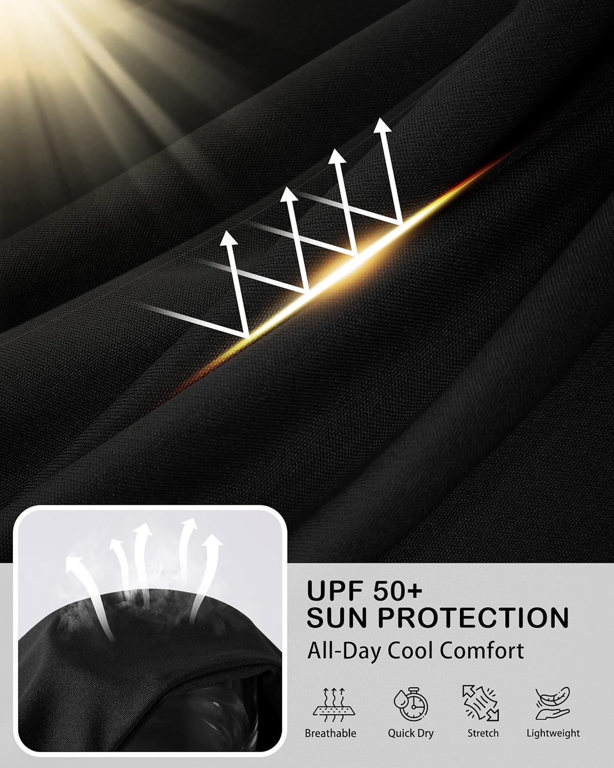 Roadbox Men's UPF 50+ UV Sun Protection Long Sleeve Cooling Rash Guard | Quick Dry Fishing T-Shirt