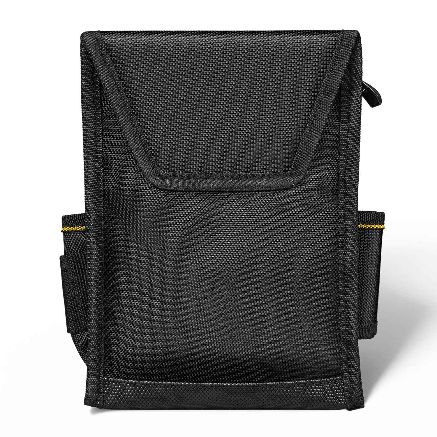 WINHUNT Tool Belt Pouch with Multiple Pockets, Heavy Duty Construction Belt Bag, Black and Yellow, Storage for Electrician Tools