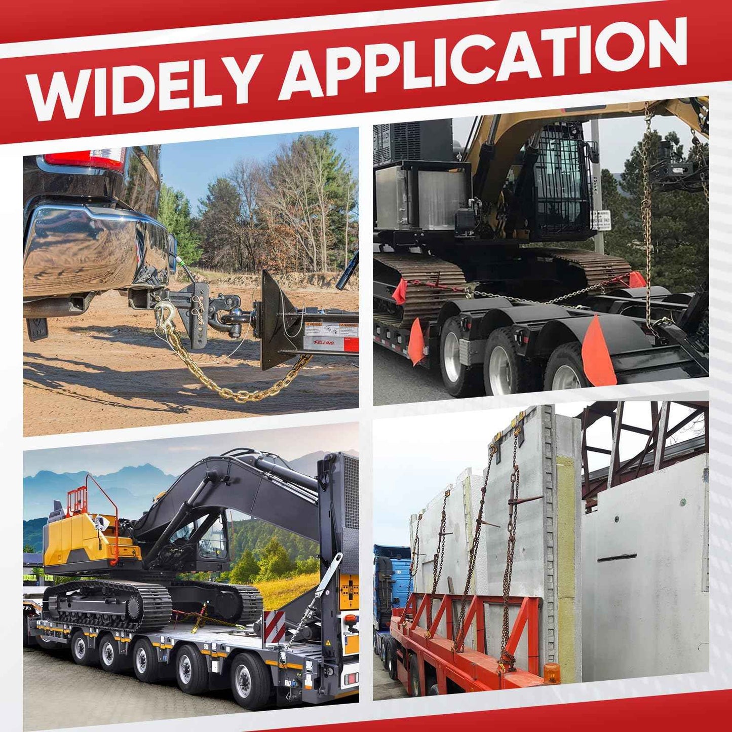 Dollate 2Pack 3/8" to 5/16" Ratchet Chain Load Binder with 5/16"x10FT G80 Heavy Duty Chain, Chain Binder with 5400 Lbs WLL and Chain with 4900 Lbs WLL, Chain Binder and Transport Chain for Tie Down