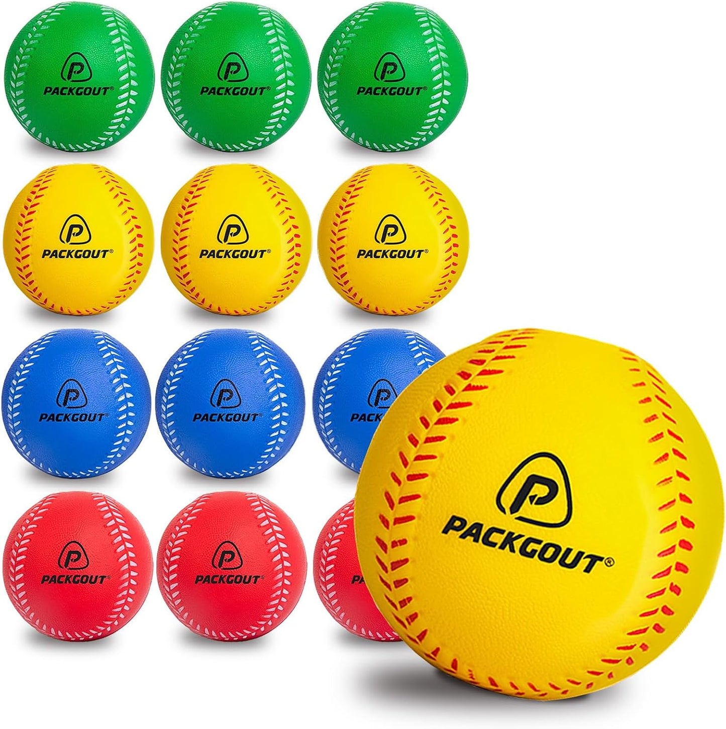 PACKGOUT Soft Foam Baseballs - Ideal Practice & Replacement Balls for Kids and Teenagers