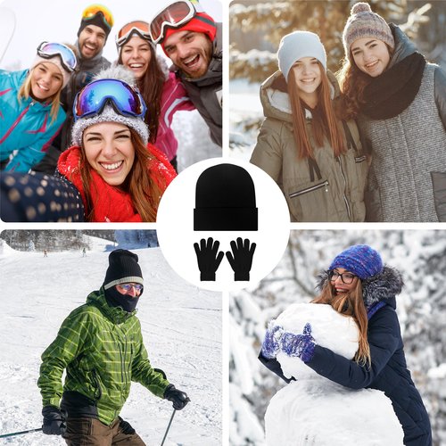 LYDTICK 30 Pack Winter Beanie Hats & Gloves Bulk for Men Women, Wholesale Cold Weather Warm Cozy Gift, One Size Multicolor