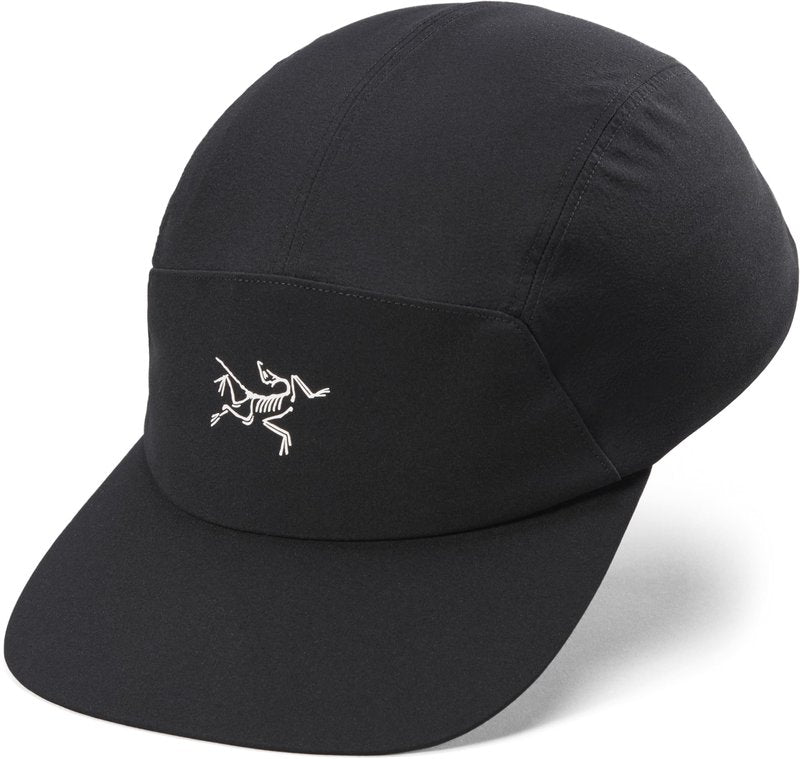 Arc'teryx Gamma 5 Panel Cap | Softshell Cap for Sun (and Rain) Coverage | Black/Arctic Silk, Large X-Large