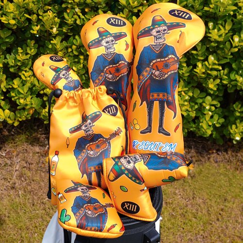 LZFAN Golf Club Head Cover Golf Head Cover Driver Headcover Hybrid Wood Headcover Club Head Cover（Guitar Ghost）