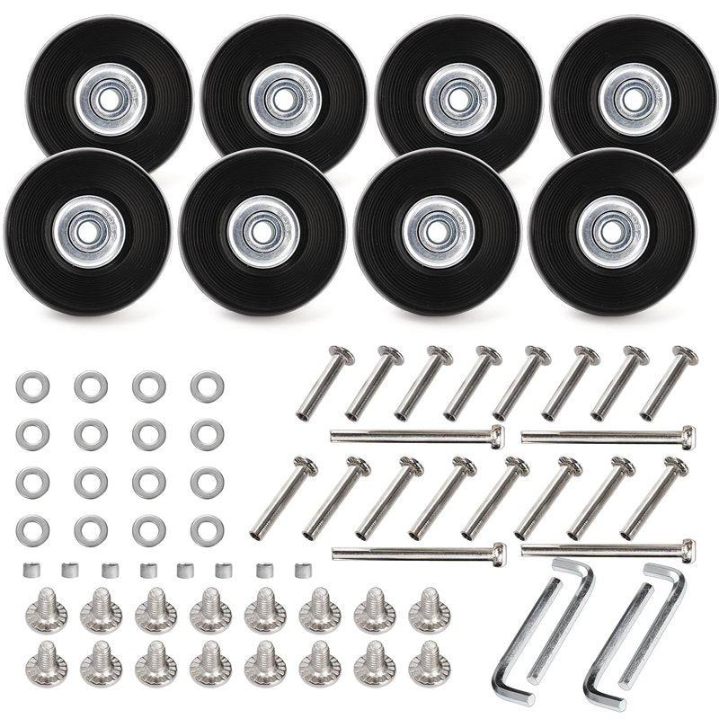 ZOOFOX Set of 8 Luggage Suitcase Replacement Wheels, 50 x 18mm Caster Wheels Bearings Repair Kits, Shelf Replacement Wheels for Luggage